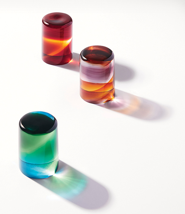 Colorful glass handles 